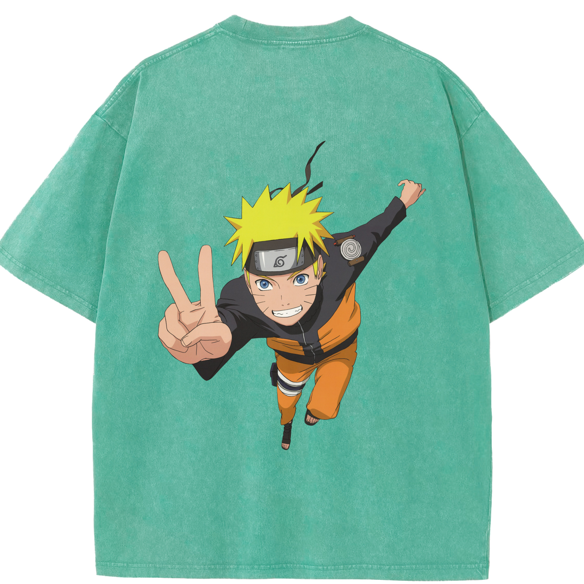 （画像用） NARUTO -ナルト- うずまき ナルト Uzumaki Naruto 綿100% ヴィンテージ風 半袖Tシャツ（背面プリント）